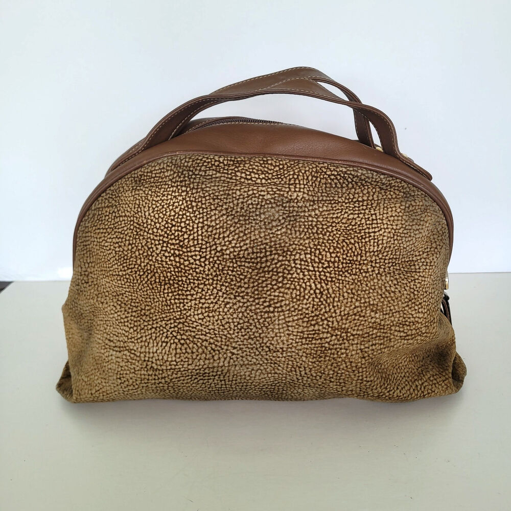 Borbonese Redwall Quail Pattern Suede Leather Dom… - image 2